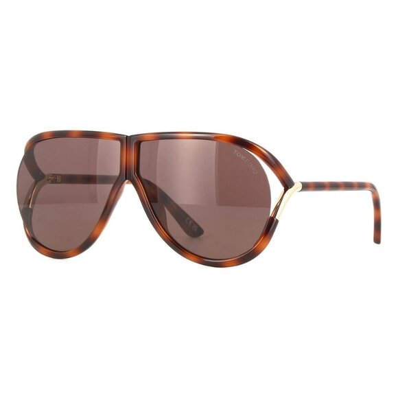 A0722Z New TOM FORD Axel Havana Aviator FT1197/S 53E Sunglasses Women - Picture 1 of 4